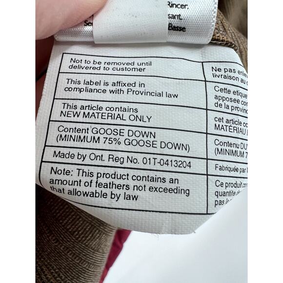 Eddie Bauer Goose Down Puffer Jacket XL Tall Red Quilted Full Zip Mens Outdoor - Picture 9 of 16